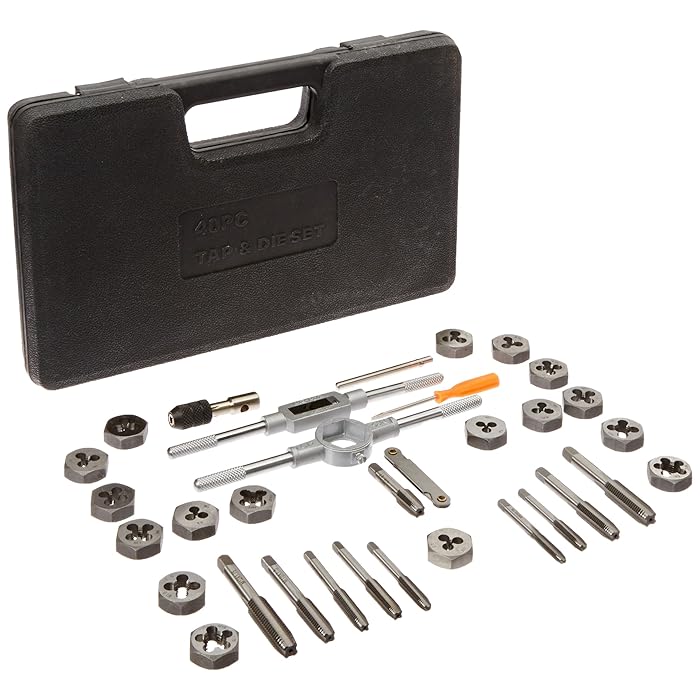 Buy Drill America 40 Piece Carbon Steel Tap and Die Set with Hex Dies (3mm 12mm NC and NF