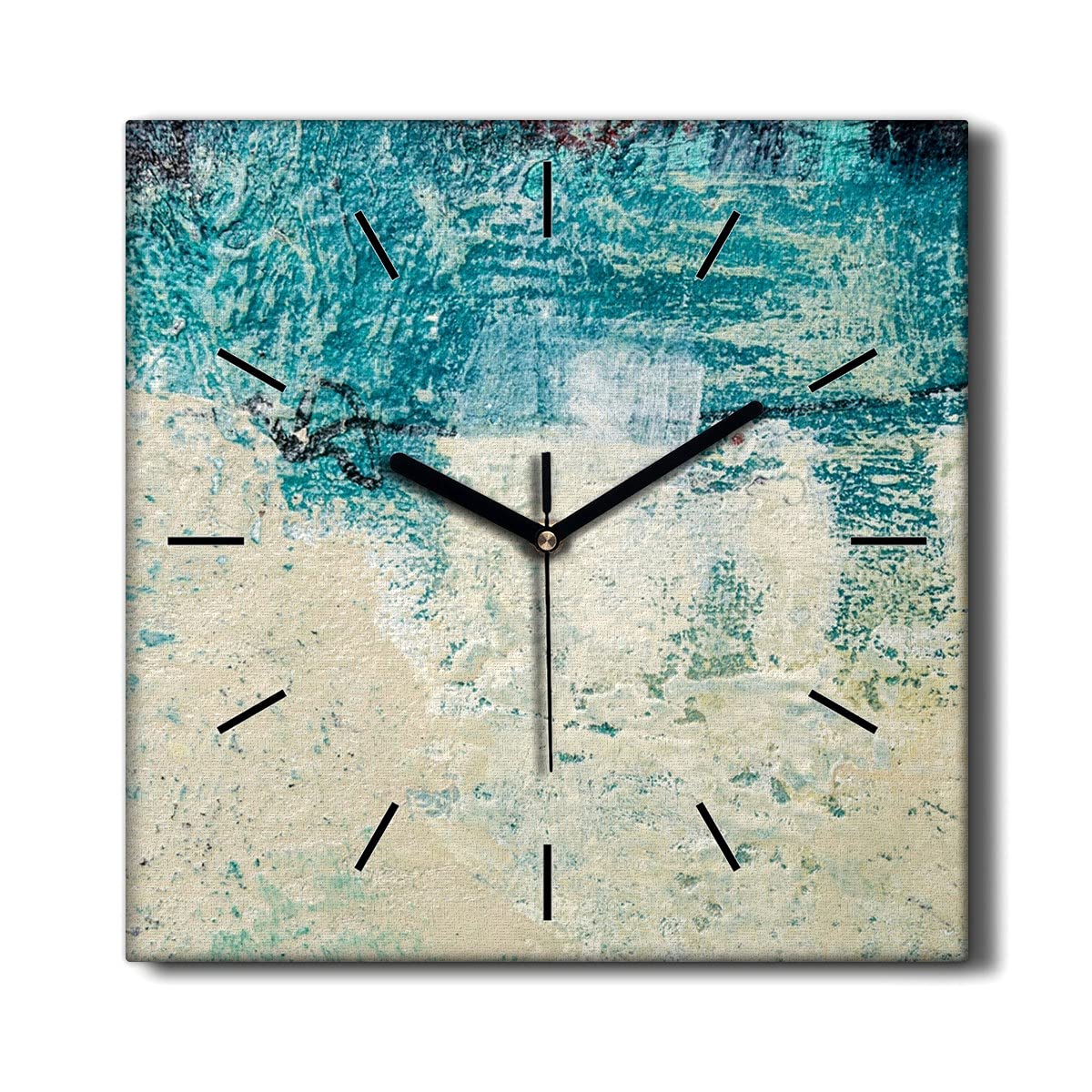 Horloge sur toile 30x30cm Coloray haute définition avec tableau moderne de plage