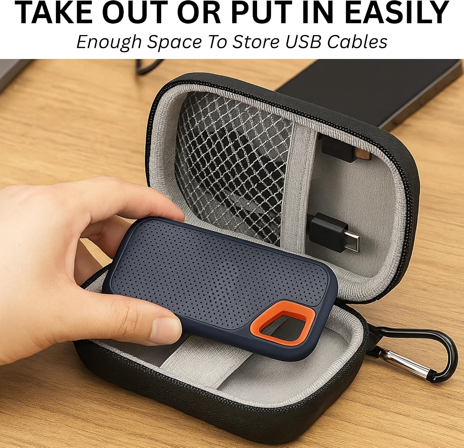 Hard Case Compatible with SanDisk Extreme Pro/SanDisk Extreme Portable External SSD 500GB 1TB 2TB - Small Protective Case - Soft Lining Material Hard Drive Case (Case Only, SSD Not Included)