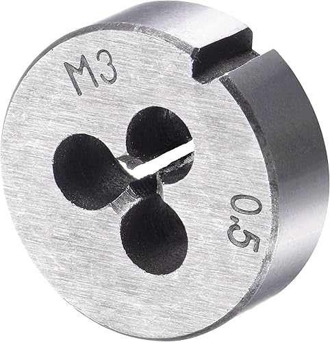 Miniatura 4 de uxcell Juego de grifos y troqueles métricos M3 x 0.5, HSS (acero de alta velocidad), rosca recta de acero de aleación