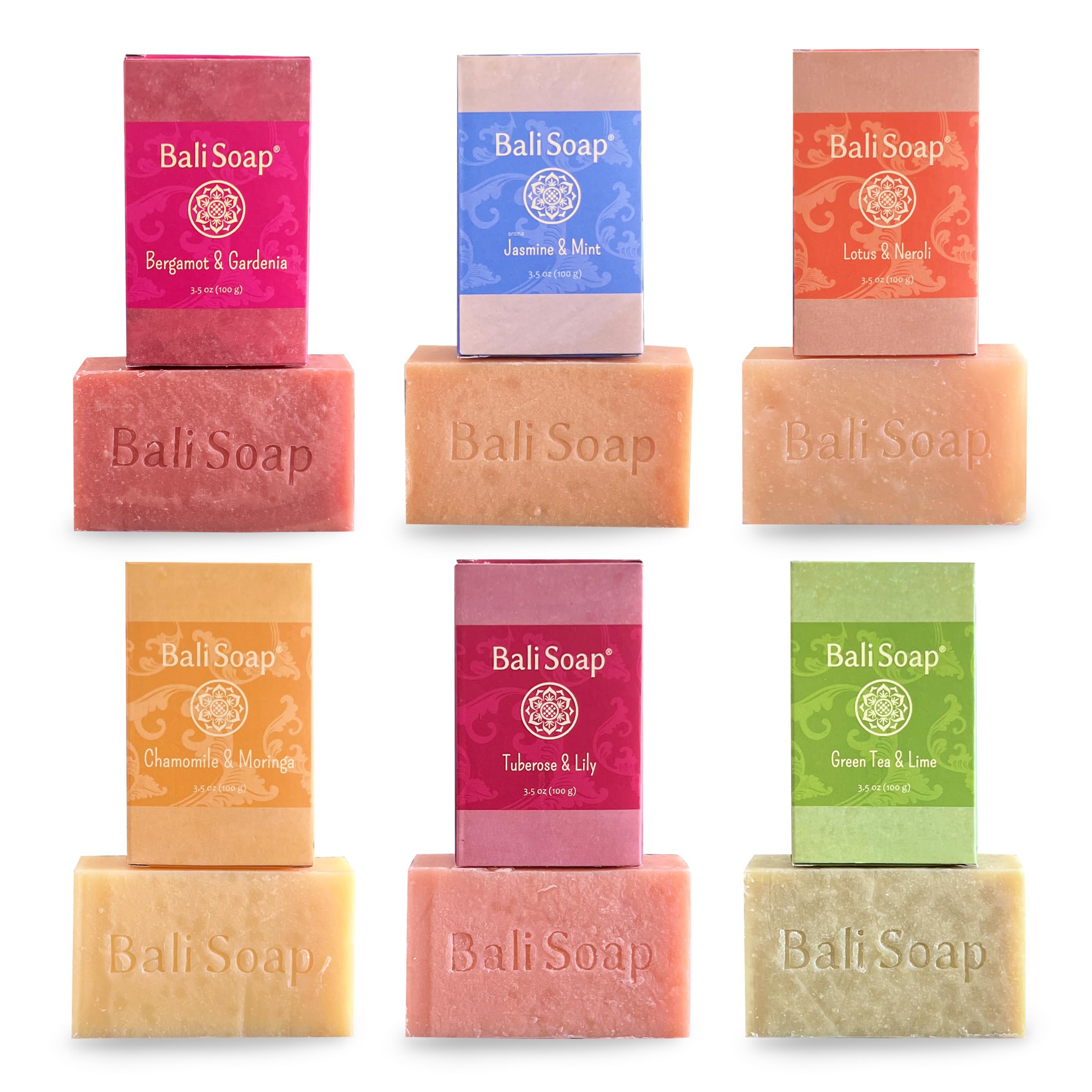 Bali Soap - Collezione Donna - Sapone Naturale da Donna - Sapone da Donna per Viso e Corpo - Confezione da 6 saponi
