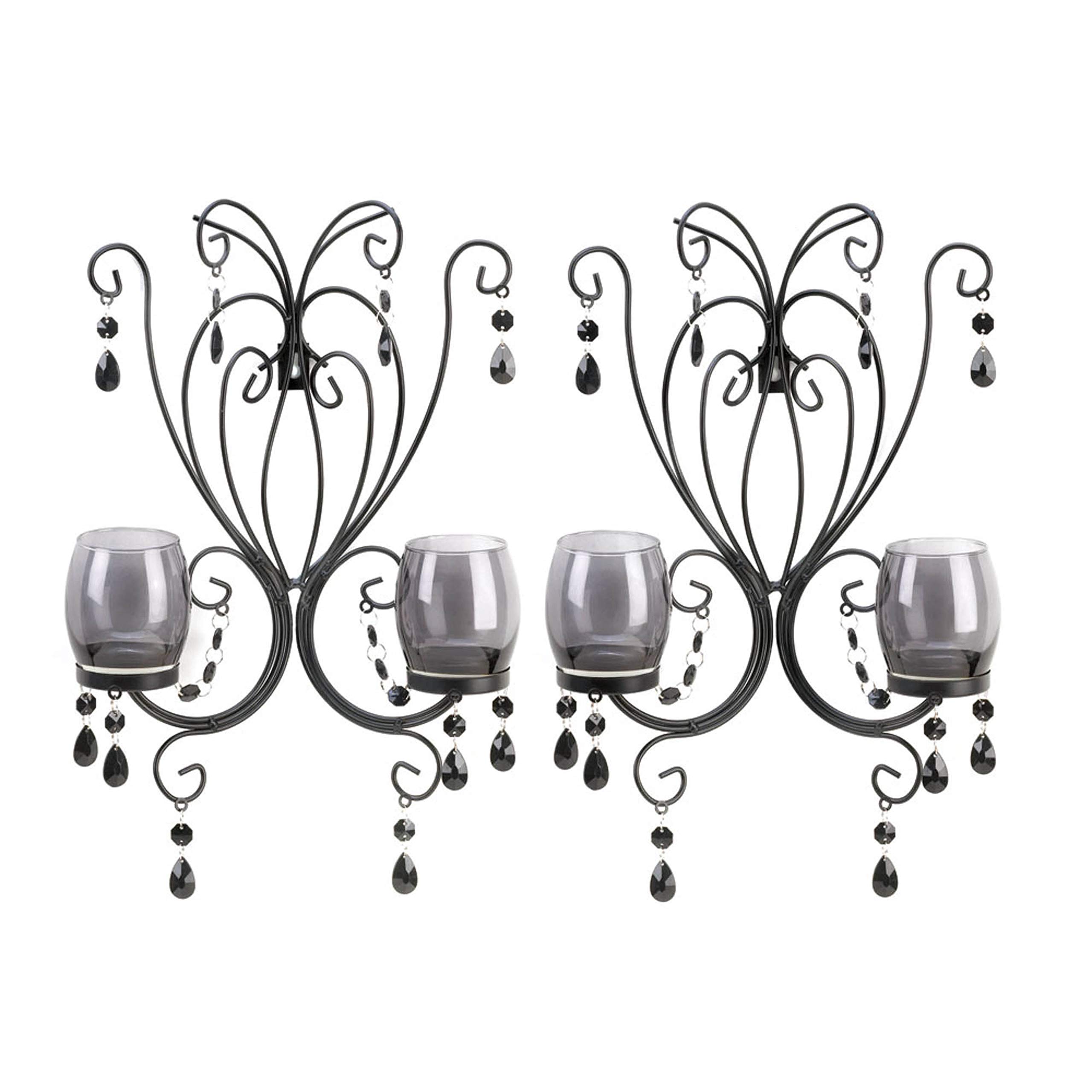 Accent Plus 57071233 Black Jewels Wall SCONCES, No Size