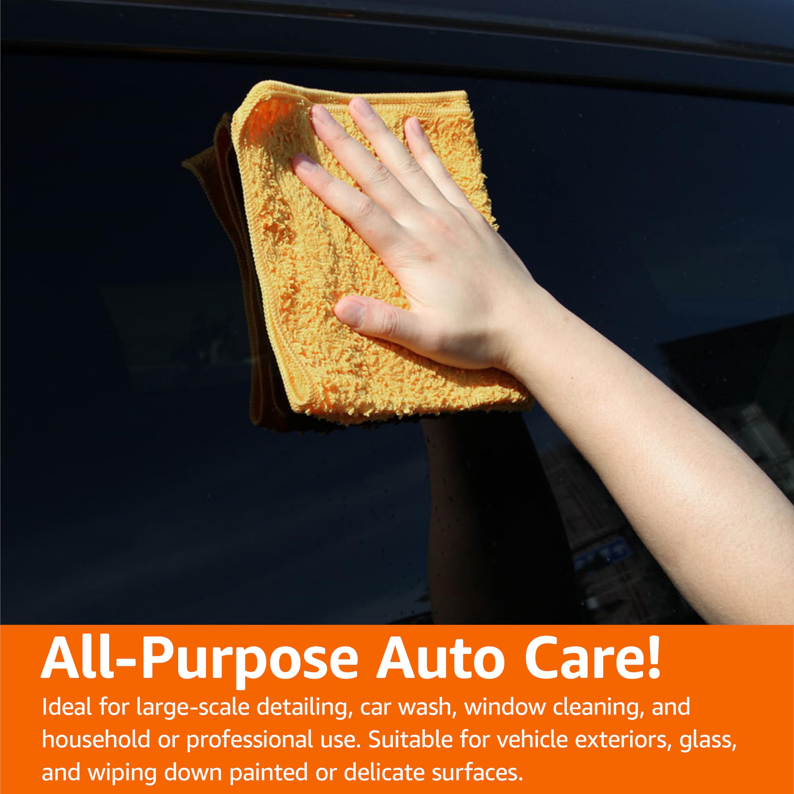 Amazon Basics Microfiber Car Drying Towels 12-Pack Lint Free Scratch Free Highly Absorbent Drying Towel for Cars 16 — view 6