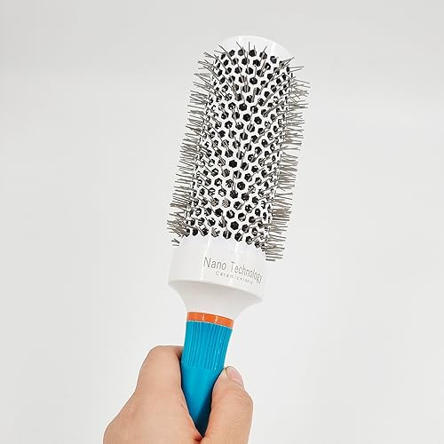 Miniatura 3 de Chikoni Cepillo redondo para secado por soplado, cerámico e iónico Nano Thermal Barrel Tech Brush para elegante, peinado, rizado y alisado, barril