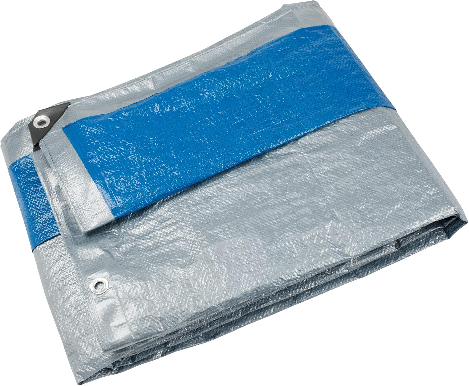 (2 Pack) 8x10 Tarps, Waterproof Plastic Poly 5.5 Mil Thick Tarpaulin with Metal Grommets Every 18 inches - Emergency Rain Shelter, Outdoor Cover and Camping Use - (Reversible, Blue and Silver)