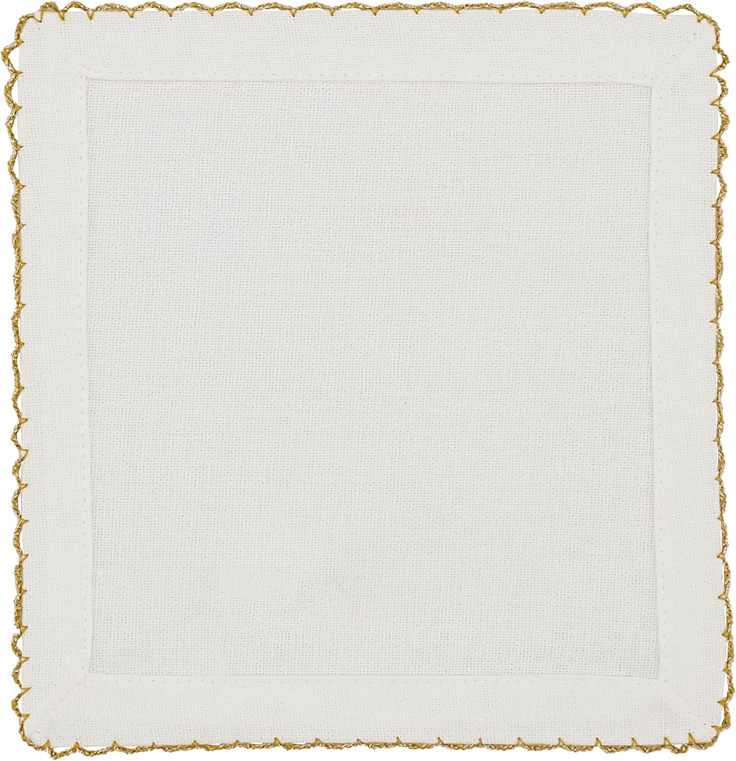 SARO LIFESTYLE Whip Stitched Table Napkins (Set of 4), Gold, 6" (1442.GL6S)