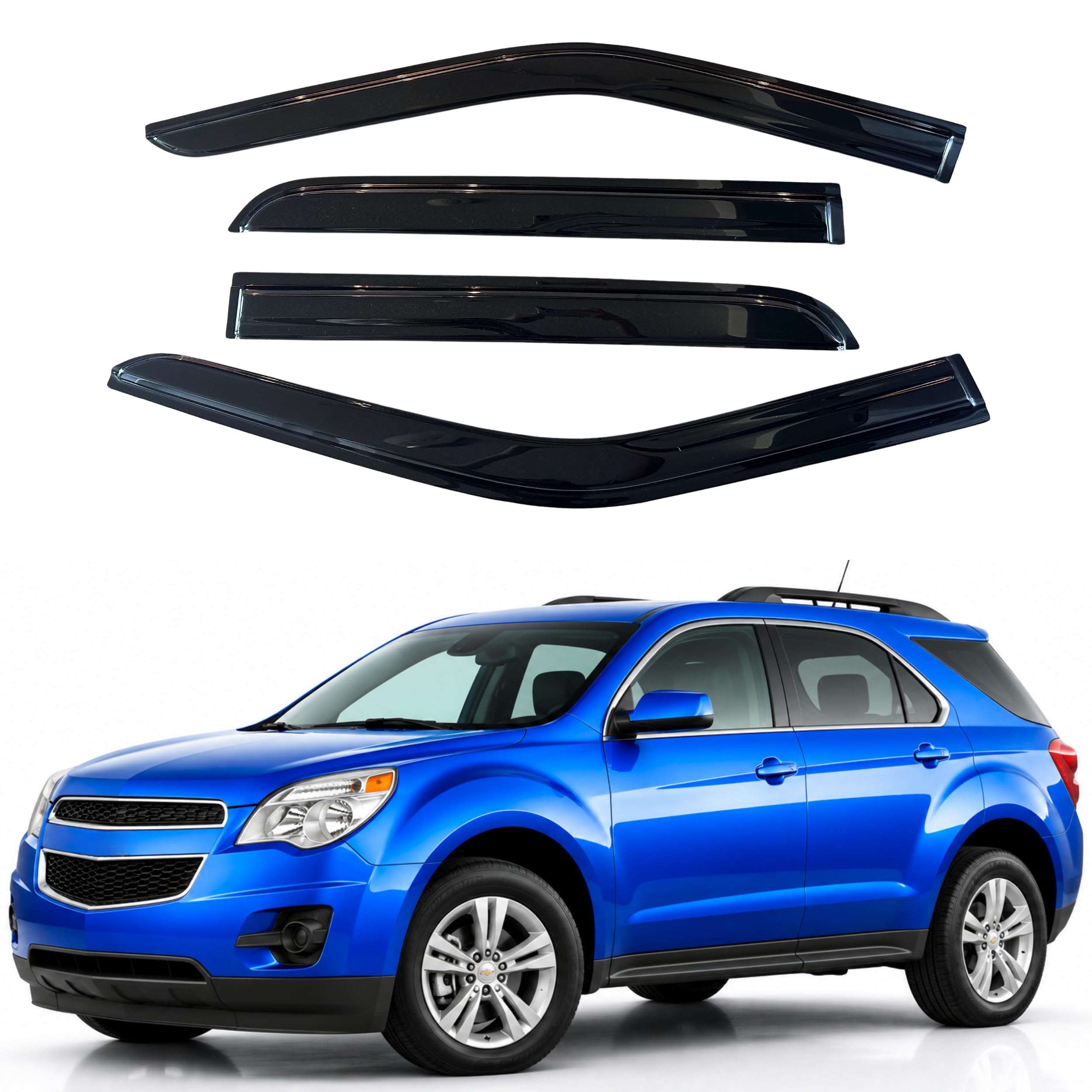 IG Window Visors Fit for 2010-2017 Chevrolet Equinox, Out-Channel Rain Guards Vent Wind Deflectors 4PC, Car Accessories for 10-17 Chevy Equinox
