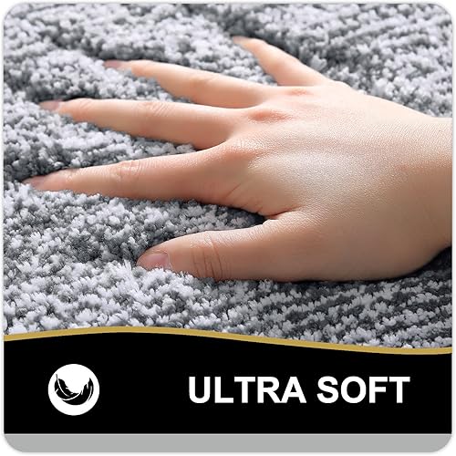 Miniatura 3 de OLANLY Juego de alfombras de baño de 3 piezas, alfombras de baño de microfibra suave y absorbente y alfombra de inodoro de contorno en forma de U,