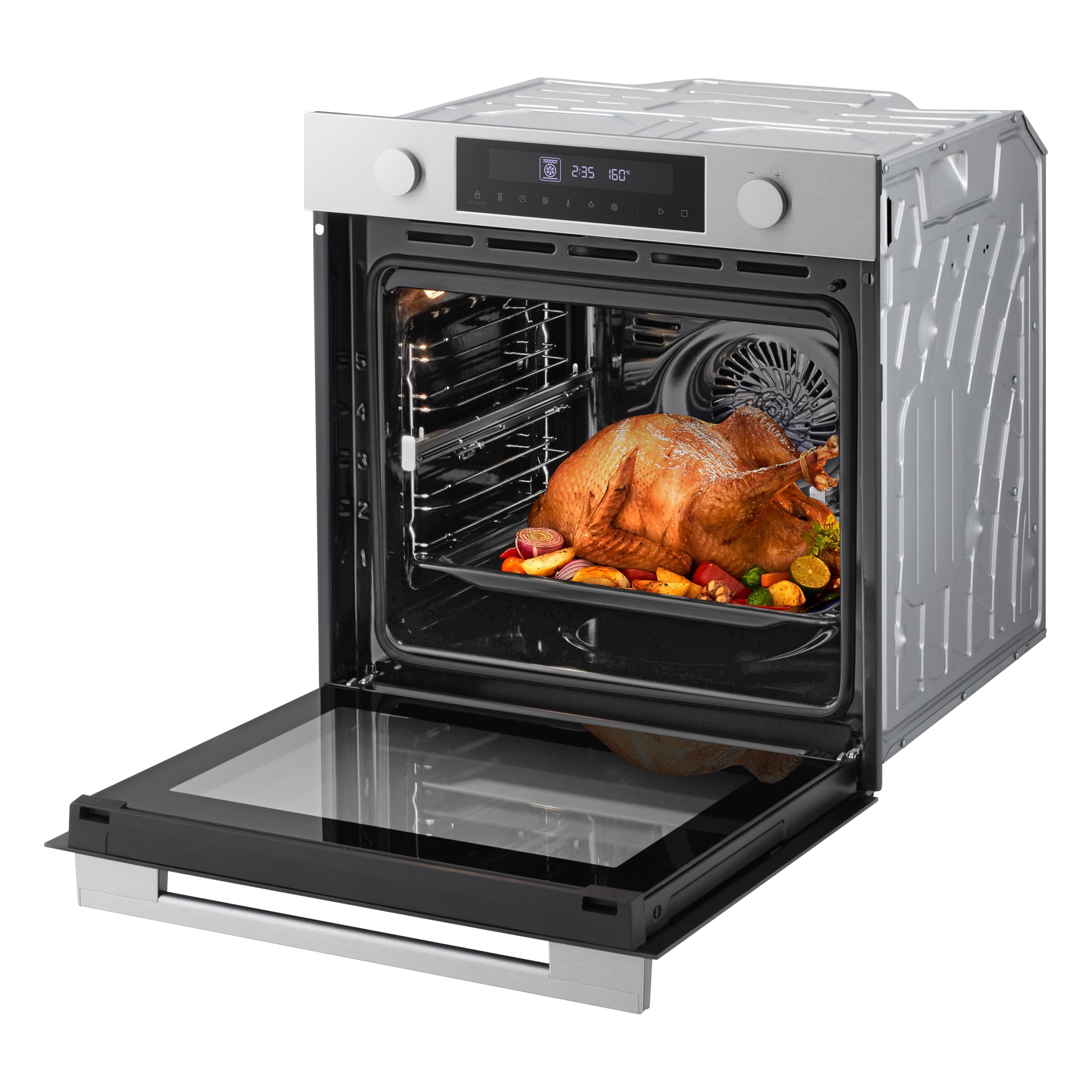 LG WS5D7210S Forno da Incasso Classe A, 72L, 11 Programmi di Cottura, Modalità Friggitrice ad Aria, Grill, Lievitazione, Pizza, Temperatura Massima 250°C, Potenza 3200 W, Wi-Fi