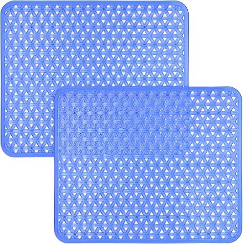 Coopay Paquete de 2 tapetes de PVC ecológicos para fregadero de cocina, acero inoxidableporcelana, protector de fregadero para la parte inferior del