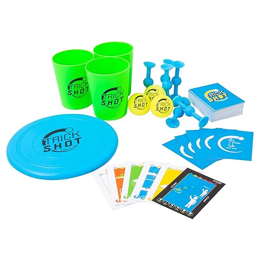 Fizz Creations Trick Shot The Game Includes Everything You Need to Practice The Perfect Shooting Includes Stacking Cups, Ping Pong Balls, Adhesive Darts, Disc