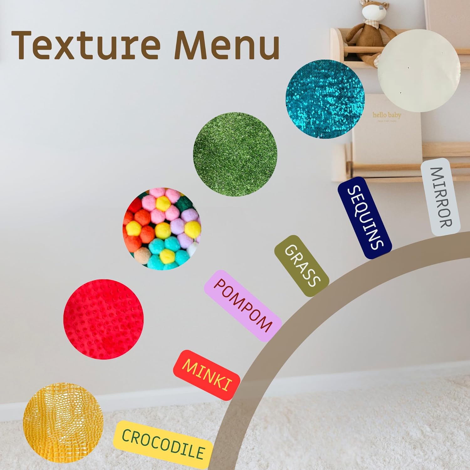 Sensory Wall Panel for Kids Ages 3+ - Caterpillar Tactile Texture Board for Fine Motor Skills & Calm Down Corners - Screen-Free Sensory Wall Toy for Home, Classroom & Autism Support