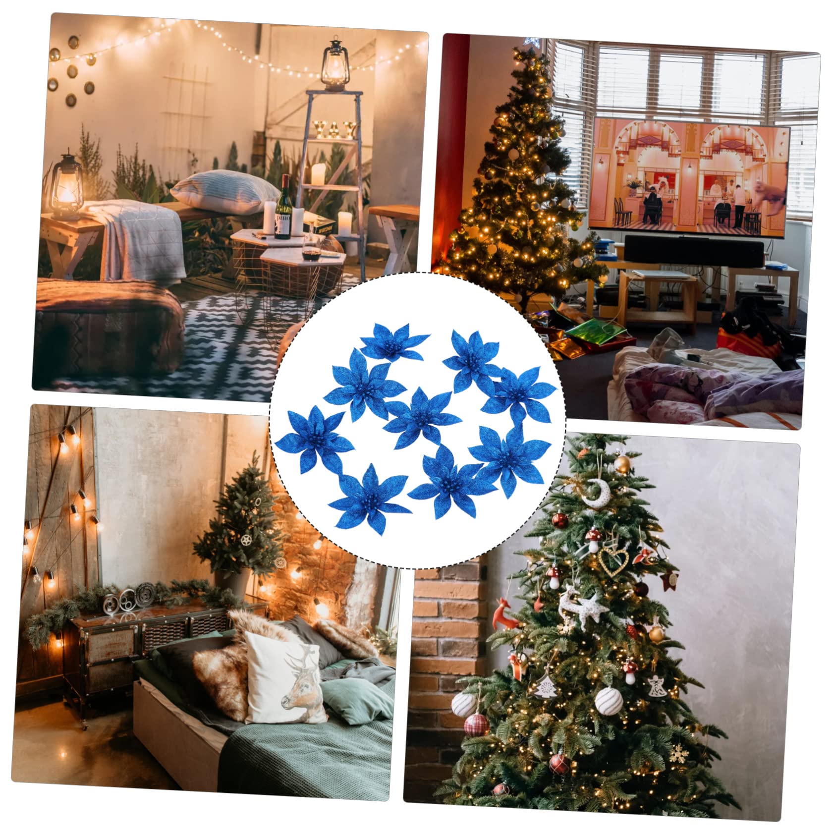 Abaodam 18stücke Teiliges Weihnachtsblumen-dekorationsset Aus Kunstblumen Für Weihnachtsbaum Türen Und Fenster Poinsettia Für Festliche Anlässe Und Stilvolle Weihnachtsdekoration