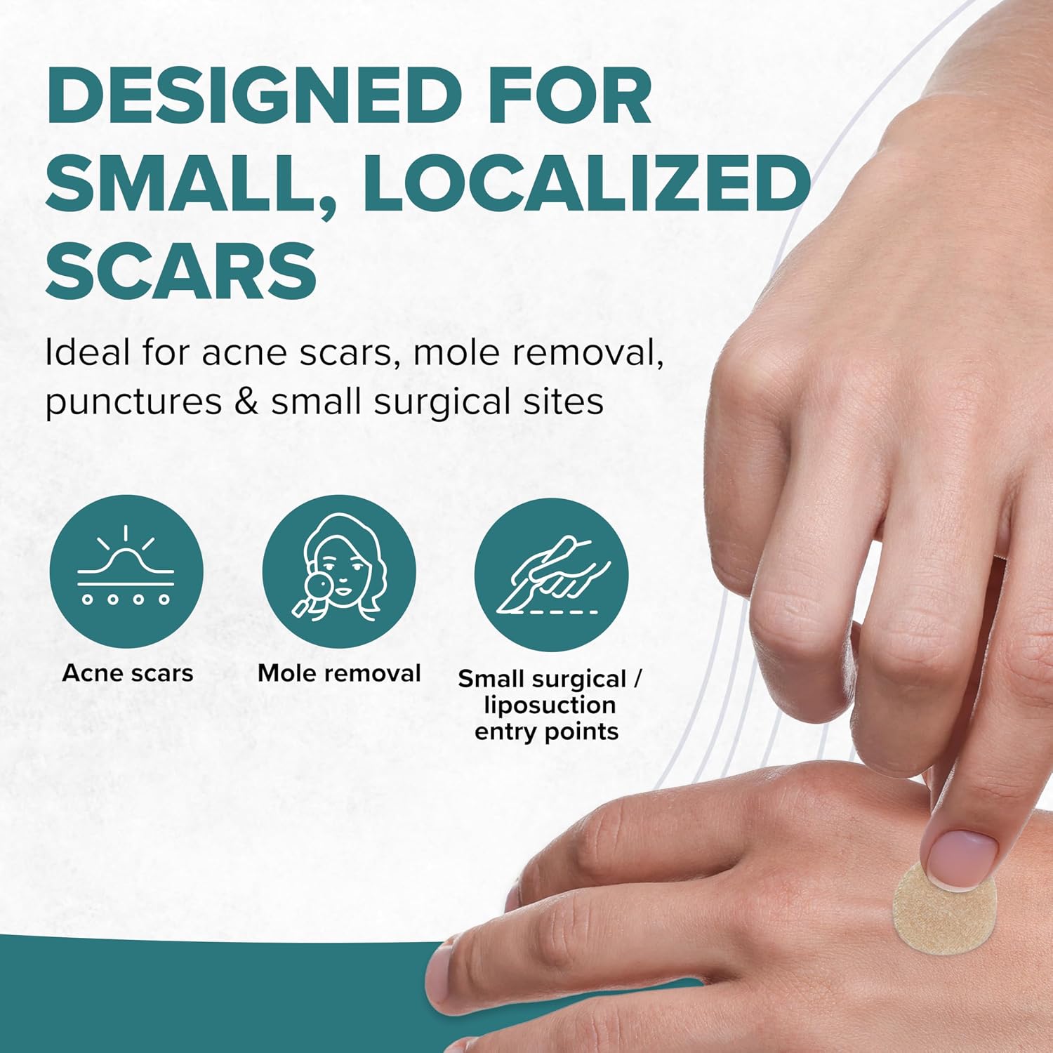 Epiderm Silicone Scar Circles – Reusable Silicone Scar Patches for Face & Body – Small Adhesive Scar Dots for Keloid, Surgical & Acne Scars – Targeted Silicone Scar Treatment (6-Pack)