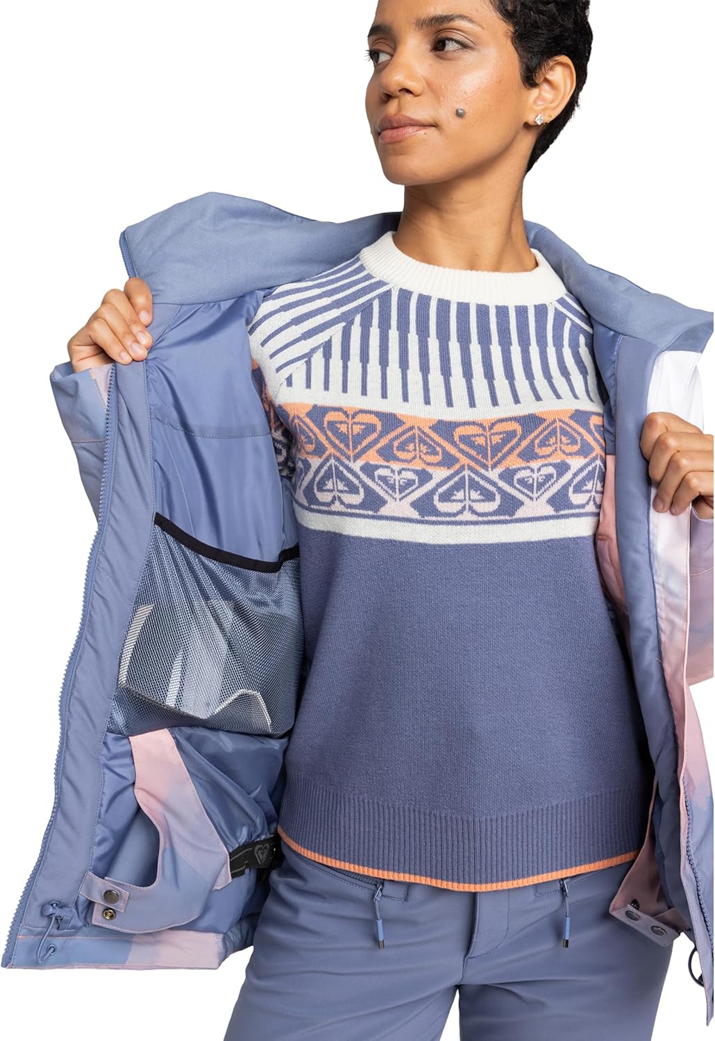 Roxy Snow Junior's Jet Ski Printed Gradient Slim Fit Snow Jacket