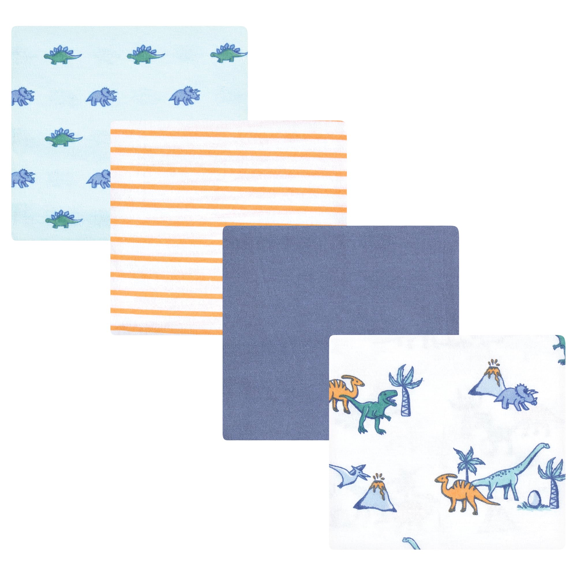 Hudson Baby Unisex Baby Cotton Poly Flannel Receiving Blankets, Pastel Dino, One Size