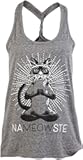 naMEOWste | Cute, Funny Yoga Cat Namaste Workout Racerback Tank Top for Women