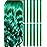 Olldag 12 PCS Dark Green Clip-In Straight Hair Extensions, 22 Inch Colored Party Synthetic Neon Highlights, Rainbow Hair Accessories for Girls Women Kids