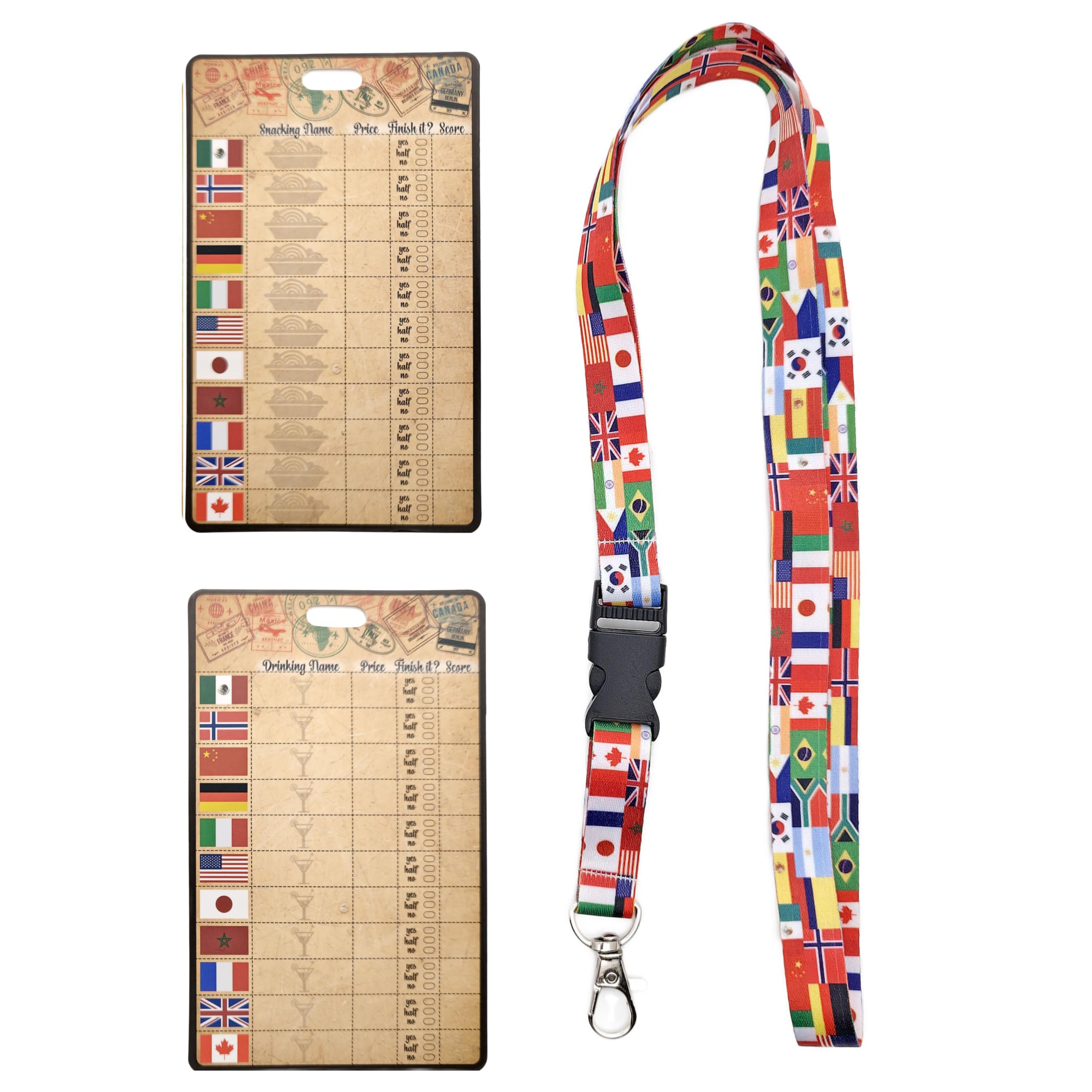 ASVP Shop Drink Around The World Lanyard - Passport For Drinking & Snacking at Epcot - World Showcase Pub Crawl