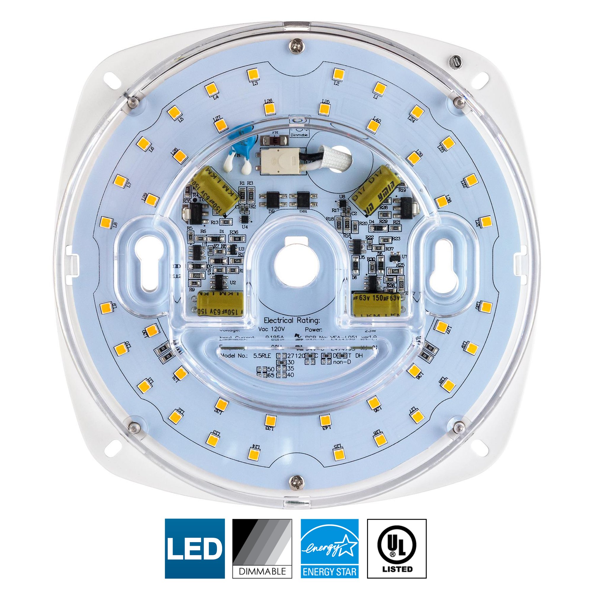 Sunlite LED Retrofit Light Engine, 5.5-Inch, 4000K Cool White, 23 Watt, Dimmable, Flush Ceiling Fixture LED Upgrade Panel, Energy Star Compliant, Commercial Grade, 90 CRI