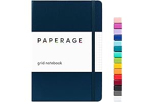 GRID JOURNAL NOTEBOOK (NAVY) FOR NOTES, LISTS & IDEAS, MEDIUM 5.7" X...