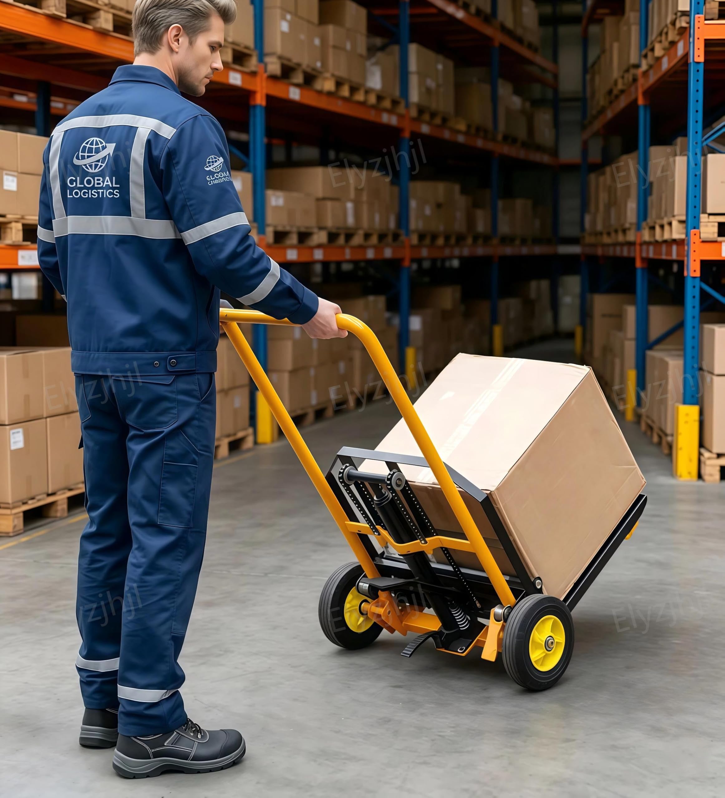 Carretilla Elevadora de PaletS Apiladores Apilador de ElevacióN Materiales | Sistema de ElevacióN con Pedal Manual Capacidad 200 kg Altura MáXima 900 mm Carretilla Elevadora Transporte MóVil Horquilla