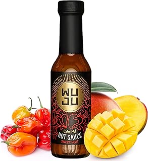 WUJU Extra Hot Sauce - Agave Based Hot Pepper Sauce - All-Natural Habanero Hot Sauce With Diverse Ingredients - Gourmet Hot Sauce - Hot Hot Sauce, Low Sodium, No Preservatives - 5 Ounces