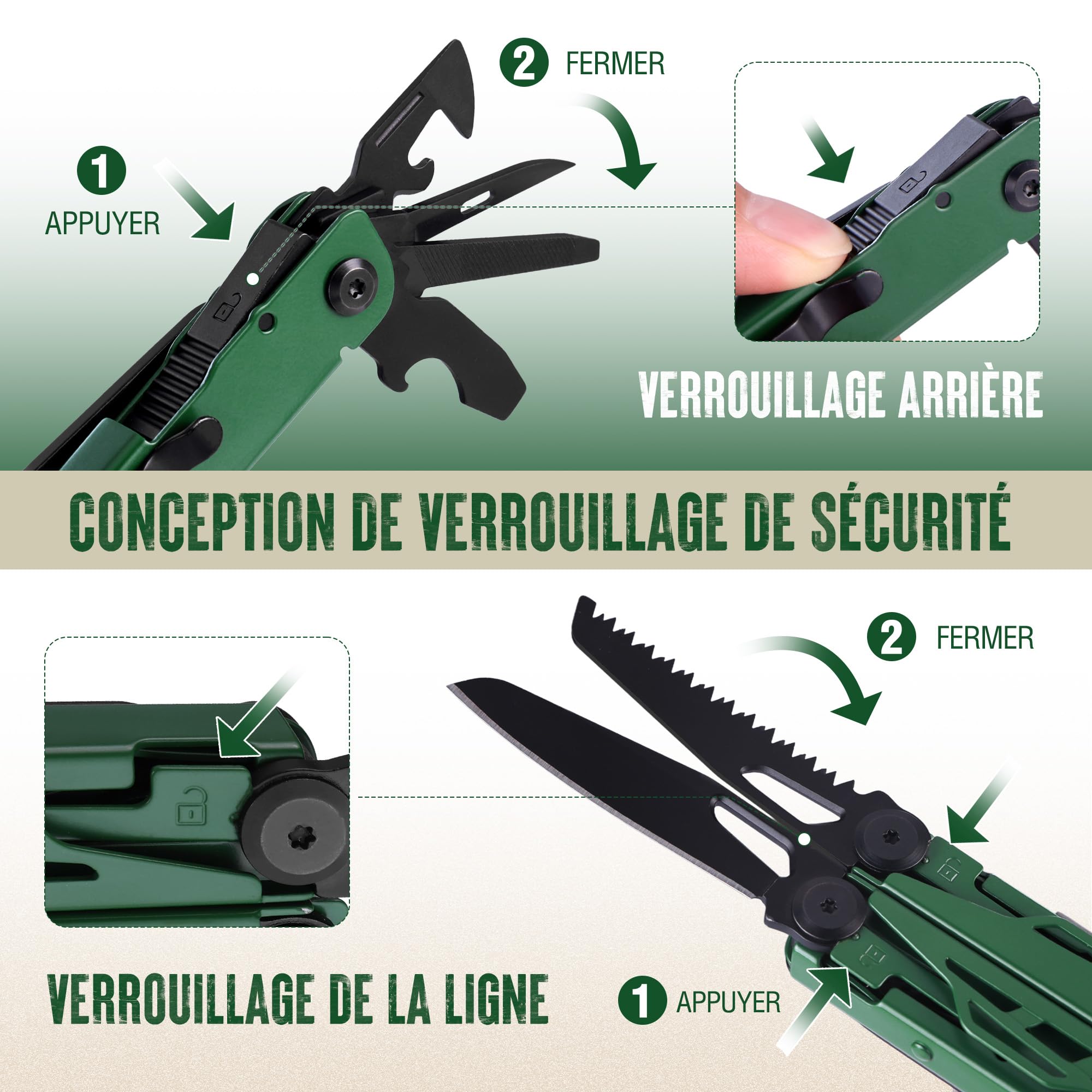 MOSSY OAK Pince Multifonction en Acier Inoxydable 27 en 1 | Outil Multifonction Compact et Robuste, Multitool de Poche pour Camping, Survie, Bricolage et Activités en Plein Air
