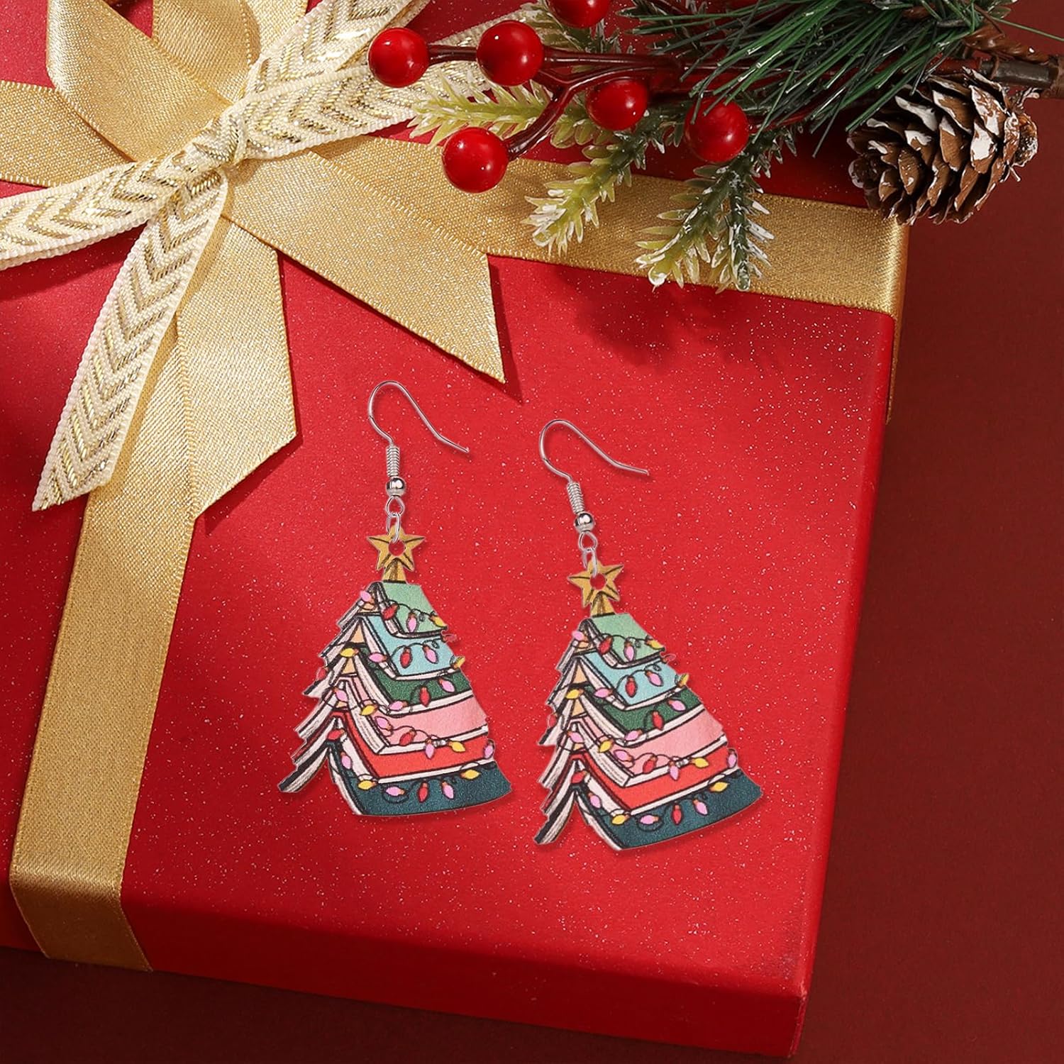 Christmas Theme Earrings for Women, Colorful Merry Christmas Earrings, Candy Snowflake Santa Deer Tree Flower, Xmas Holiday Party Jewelry Gift - Image 5