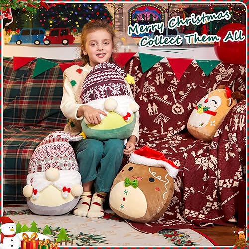 Miniatura 3 de WEWILL Almohada de felpa suave de gnomo de Navidad de 12 pulgadas, gnomo de Navidad para niños pequeños, niños y niñas pequeños (verde)