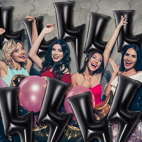 Miniatura 7 de 6 globos de 45 pulgadas de color negro con forma de rayo de color negro, grandes globos de aluminio para fiestas, suministros de fiesta de