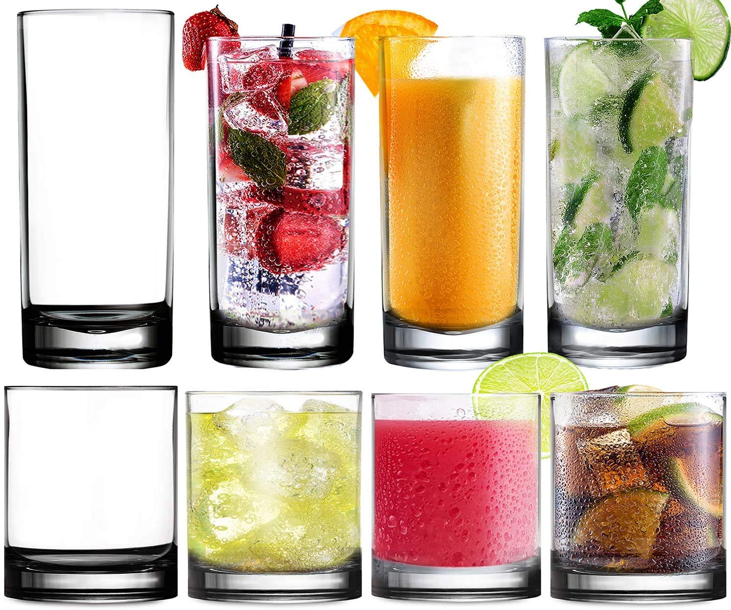 Buy Kryllic Plastic Tumblers Plastic Gl Plastic Cup Set of 8 Clear Plastic Kitchen Cups