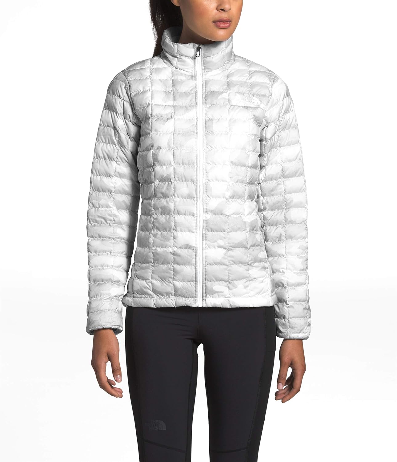THE NORTH FACE Womens Thermoball Eco Insulated Jacket - Fall or Winter Coat, TNF White Waxed Camo Print, XS