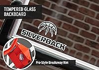 Vista 2 de Silverback Sistema de baloncesto anclado al piso, de 54", con tablero de vidrio templado