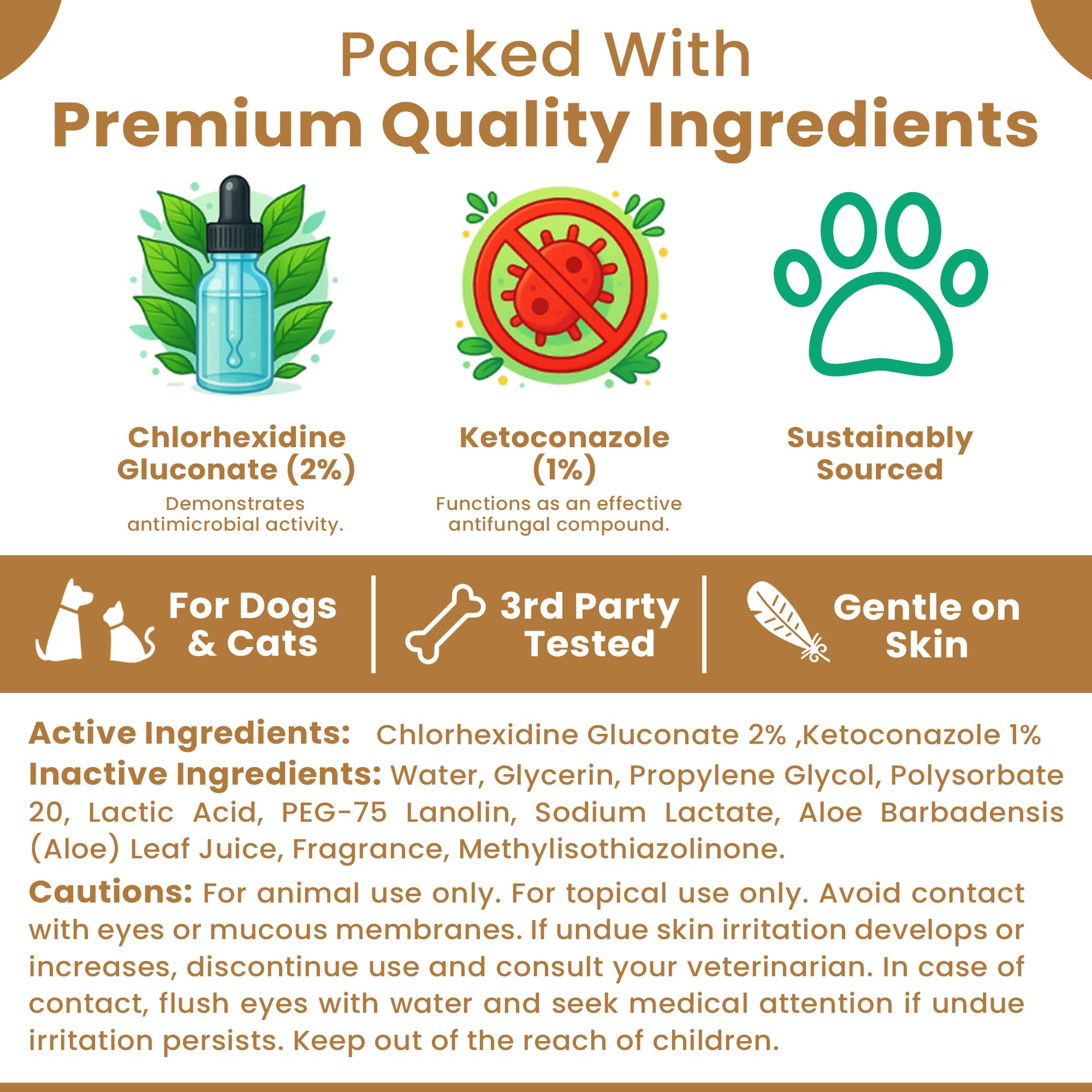 Keto Skin Relief Mousse for Dogs & Cats – 2% Chlorhexidine & 1% Ketoconazole – No-Rinse, Non-Greasy Mousse for Itchy, Dry, or Irritated Skin – Soothing Aloe, Easy Application - 7 fl oz - image 4