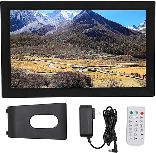 Miniatura 1 de Jeanoko Reproductor de video de 22 pulgadas, reloj IPS de alta definición, funciones de calendario, reproductor de video portátil, múltiples