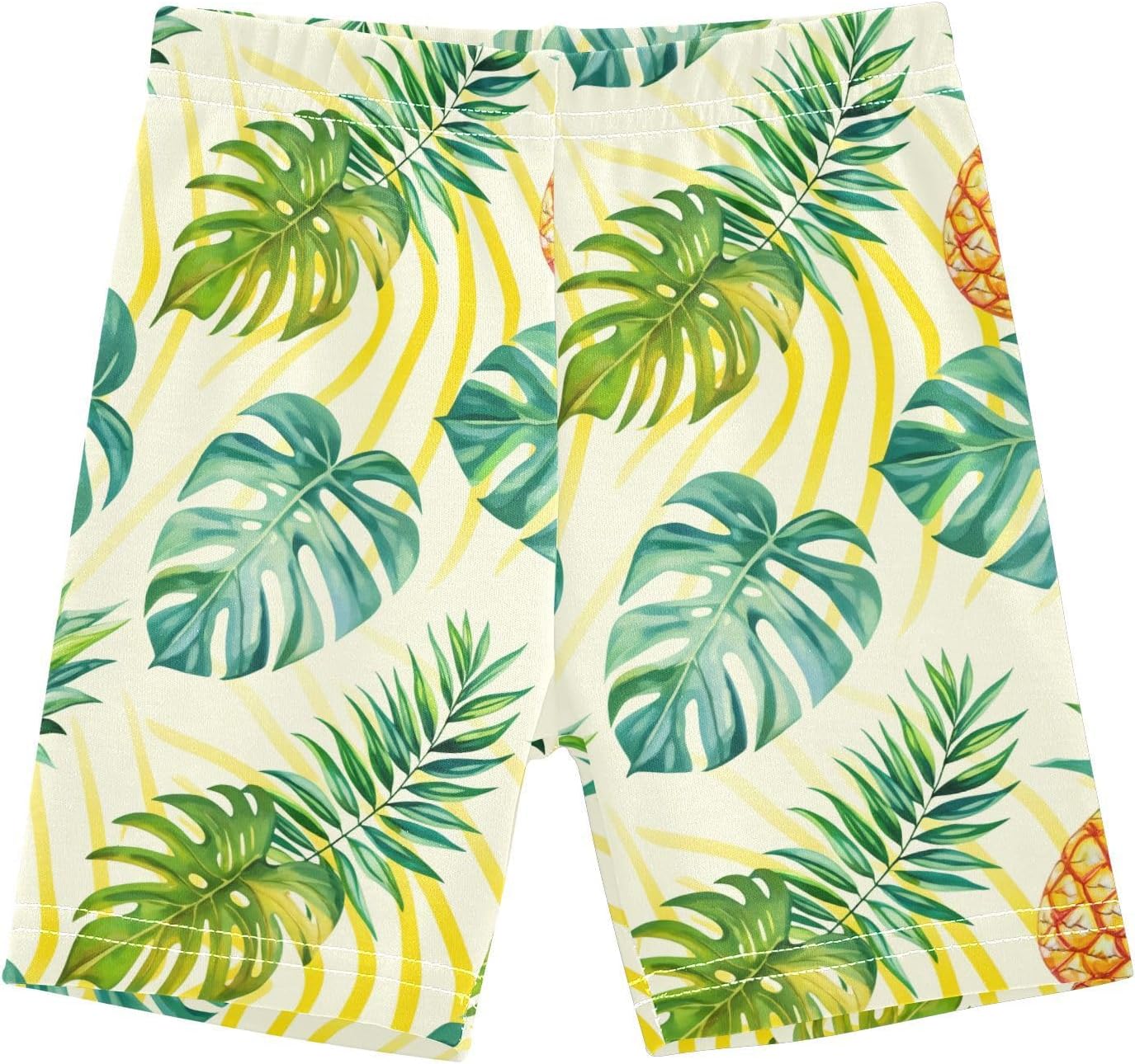 Pinapple Pale Yellow Girls Bike Shorts Toddler Soft Cotton Under Dress Cartwheel Shorts