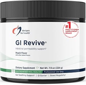 Designs for Health GI Revive Gut Health Powder - L Glutamine & Citrus Pectin for Digestive Health + Slippery Elm, Marshmallow Root & Cat's Claw for Healthy Intestinal & Gut Lining Support* (28 Servs)