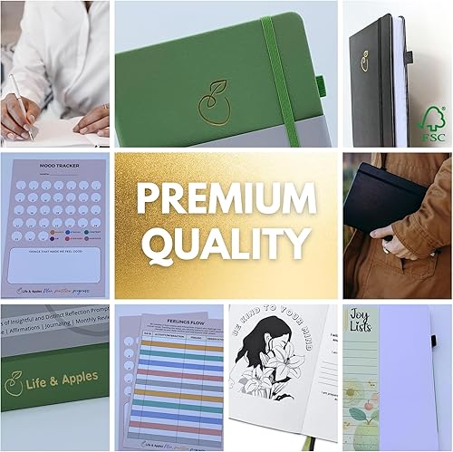 Miniatura 8 de Life & Apples Tune-in Journal Diario de salud mental para aliviar la ansiedad y el estrés - Cultiva la positividad y el cuidado personal - Diario de