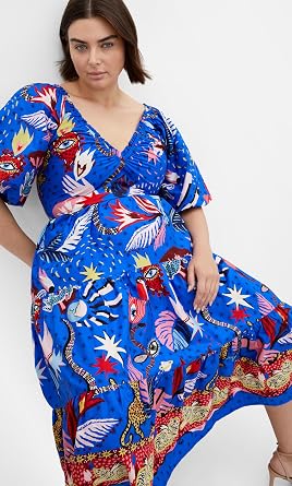 City Chic Women's Dress - Capria Puff Sleeve Print