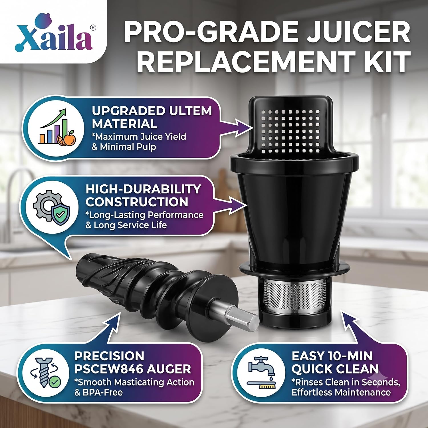 Xaila 8006 Replacement for Omega Juicer Parts 8003-8007 Slow Masticating