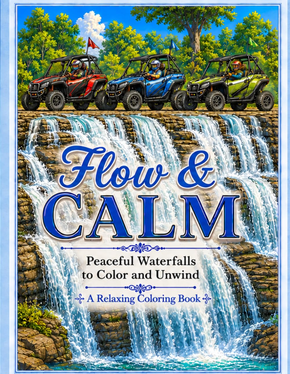 Flow & Calm: Peaceful Waterfalls to Color and Unwind: A Relaxing Coloring Book