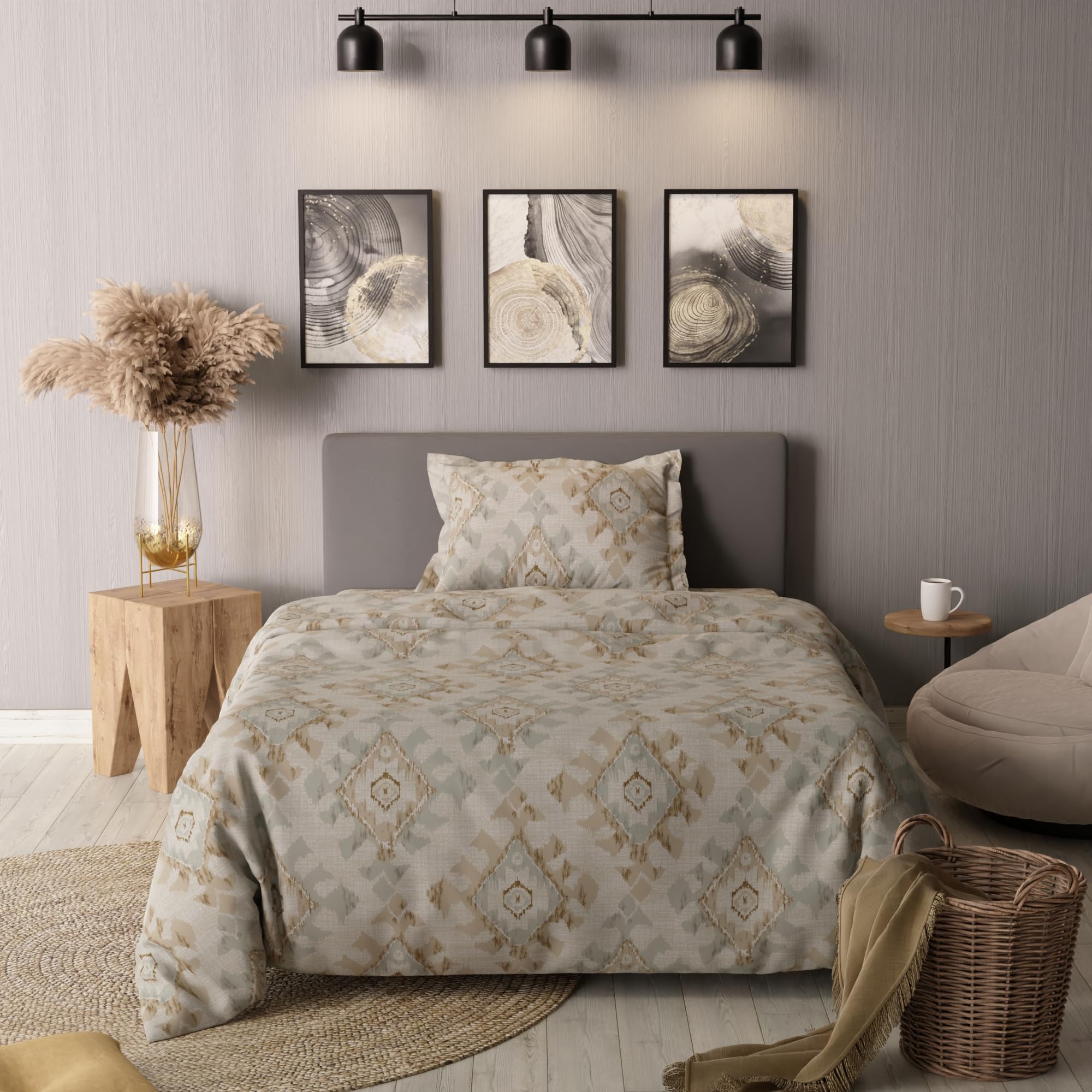 BLISSHOME Comforters for Single Bed, 200 GSM Soft Microfiber Rajai with Hypoallergenic Filling, All Season Home Decor, AC Duvets Quilts for Summer & Winter (Yellow, 60x87) Grace Collection-image-28