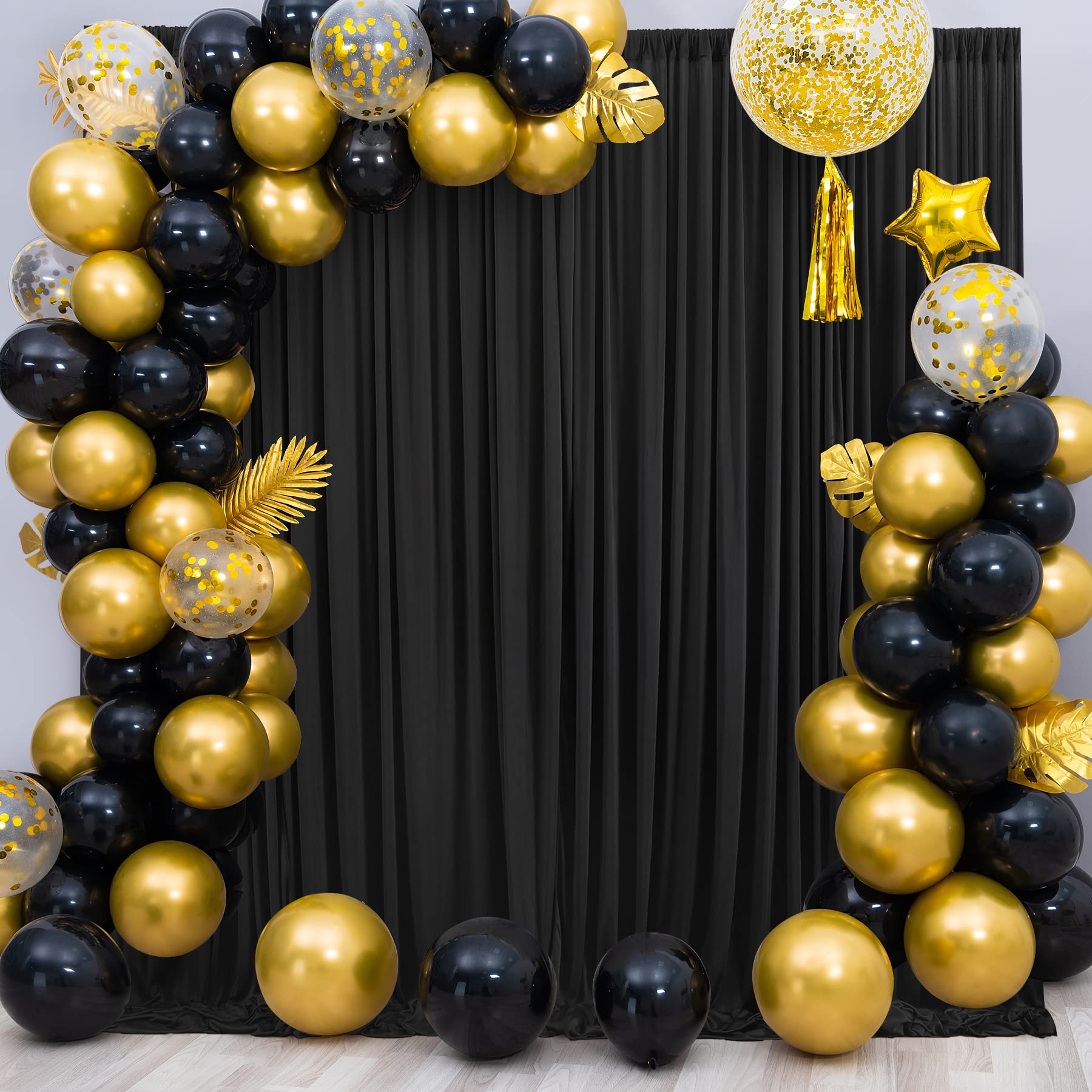 HBBMAGIC 6m x 3m Tenda di sfondo nero per la festa di nozze, tende di sfondi per pareti fotografiche senza rughe per il battesimo di compleanno Baby Shower