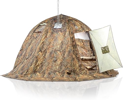 Miniatura 11 de Tienda de campaña caliente de Rbm Outdoors con gato para estufa, fácil de configurar, tiendas de campaña de 4 estaciones para invierno y clima frío,