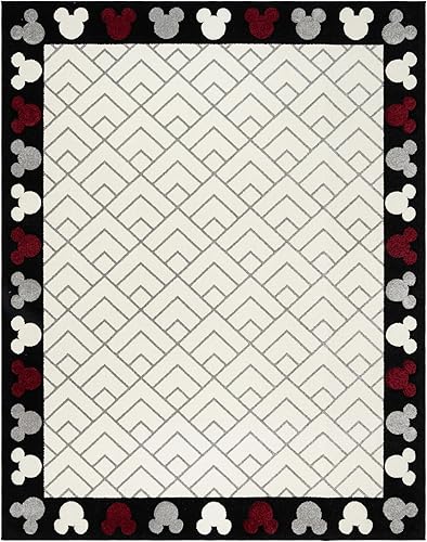 Gertmenian Disney Mickey Mouse Alfombra Moderna de Área Interior - 8x10 pies Grande, Sin Desprendimiento, Ideal para Áreas de Alto Tráfico en Sala