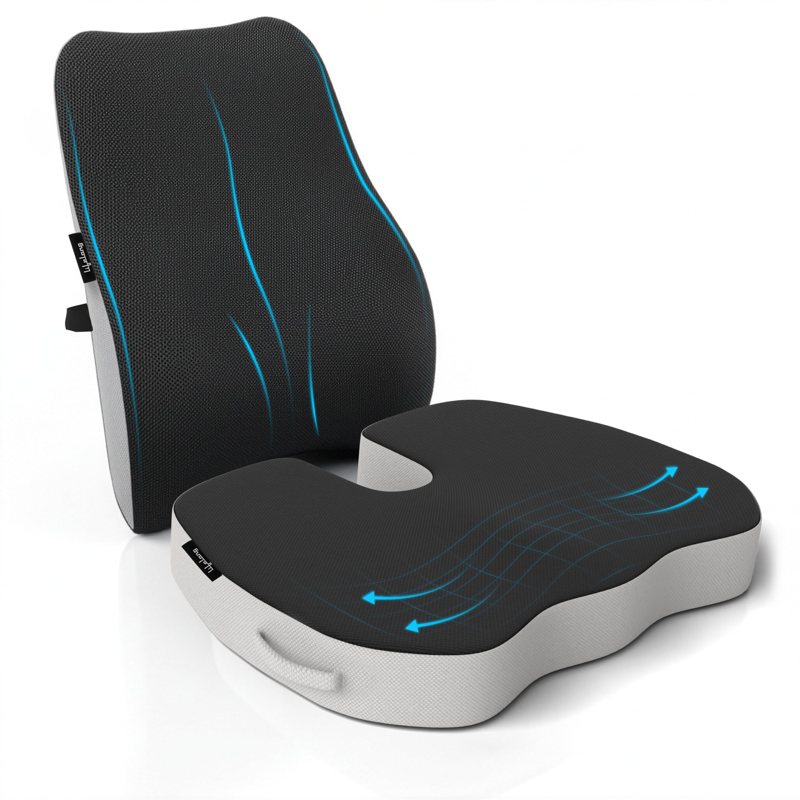 Lifelong Backrest & Seat Cushion Combo for Pain Relief | High-Density Orthopedic Memory Foam Support for Back, Coccyx & Sciatica | Improves Posture & Comfort During Long Sitting Hours at Home & Work-image-33