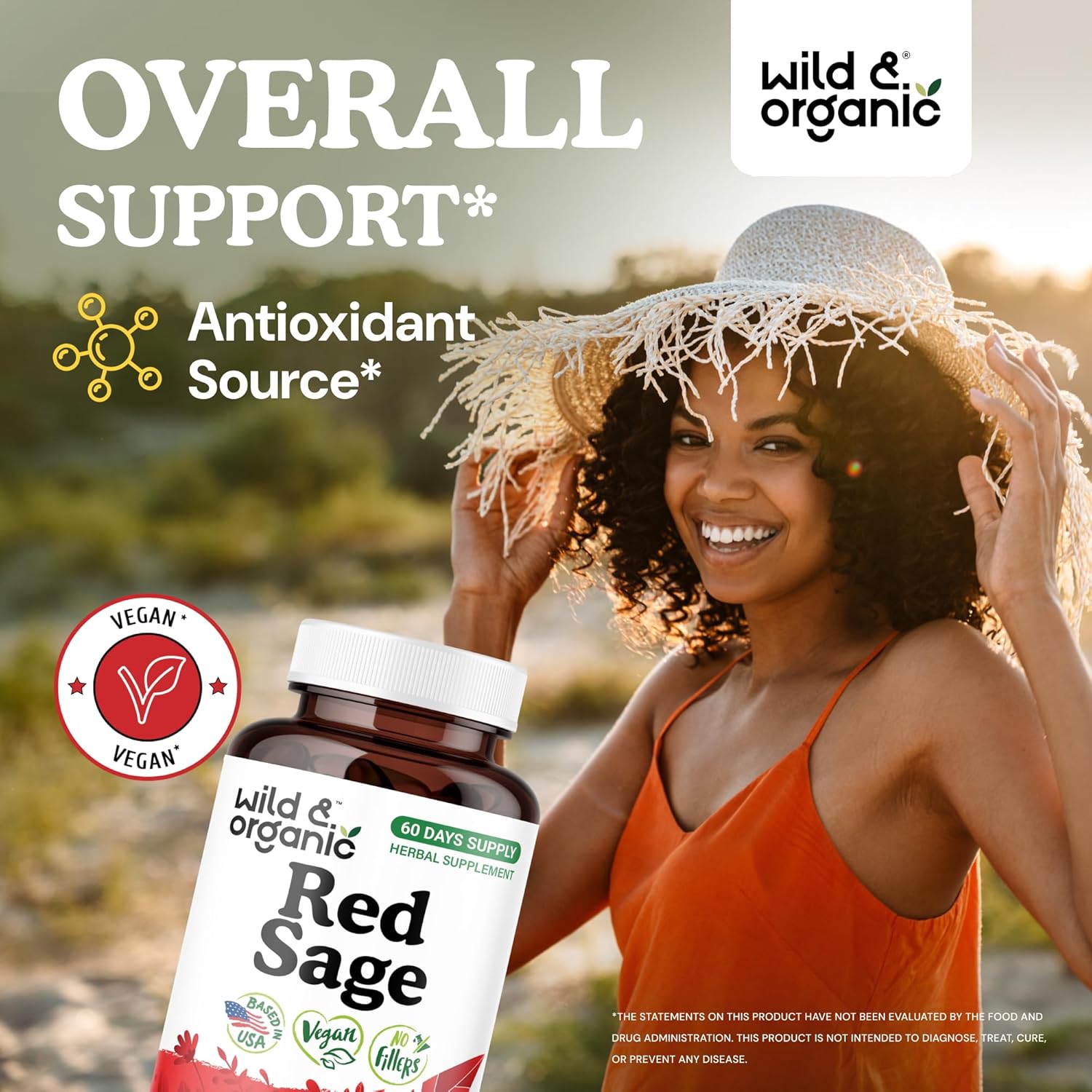 Wild & Organic Red Sage Capsules - 1200 mg Dan Shen Supplement - Chinese Red Sage Powder for Antioxidant Support - 60 Days of Supply - 120 Vegan Capsules - Non-GMO, Vegan, No Fillers - Image 2