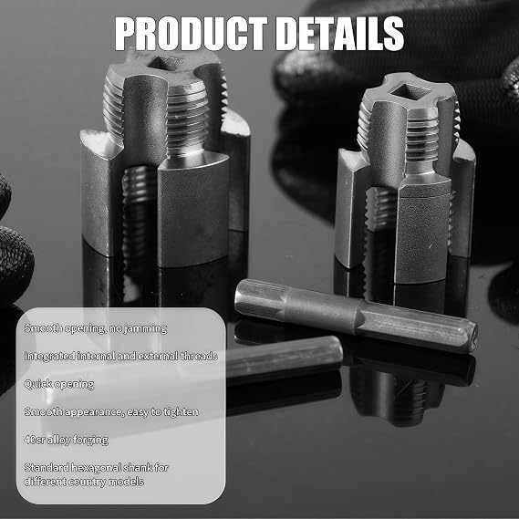 Pipe Threading Tool, 1/2'' And 3/4'' Water Pipe Threader, Integrated Internal & External Pipe Threading Tool