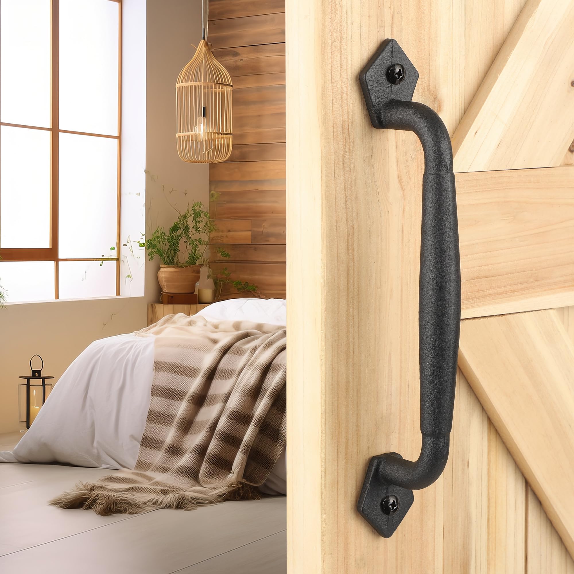 Rustic Barn Door Handles for Sliding Door, 10' Round Pull Handle